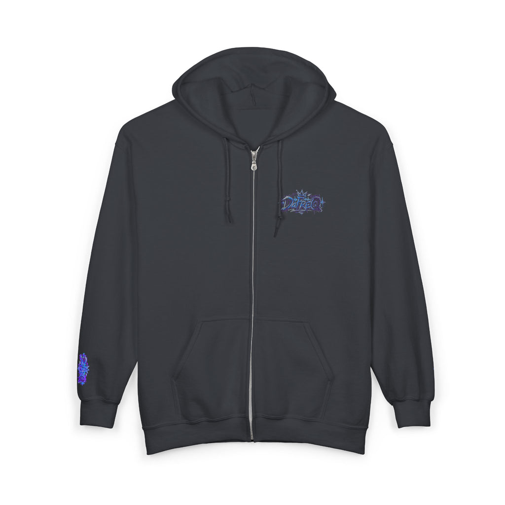 Zip Hoodie with Small DaFREQ Crest - Full-Zip Sweatshirt