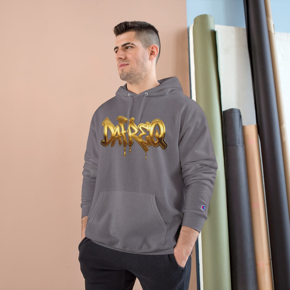 Graffiti Gold "DAFREQ" Hoodie