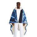 Hooded DaFREQ Blanket – Blue Lightning Fleece Throw hooded