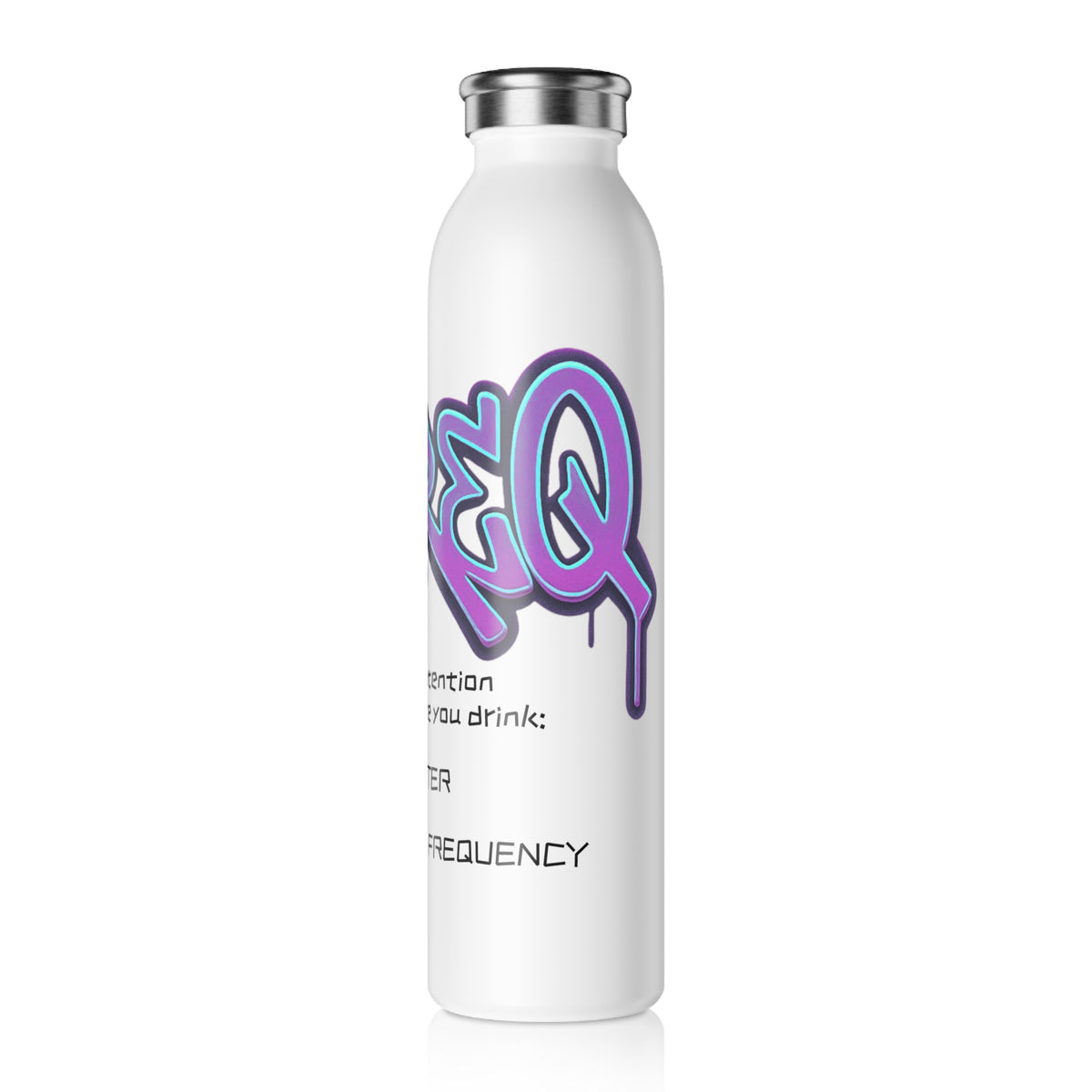 Graffiti 'DaFREQ' Slim Water Bottle – I Am Living Water Hydration Bottle