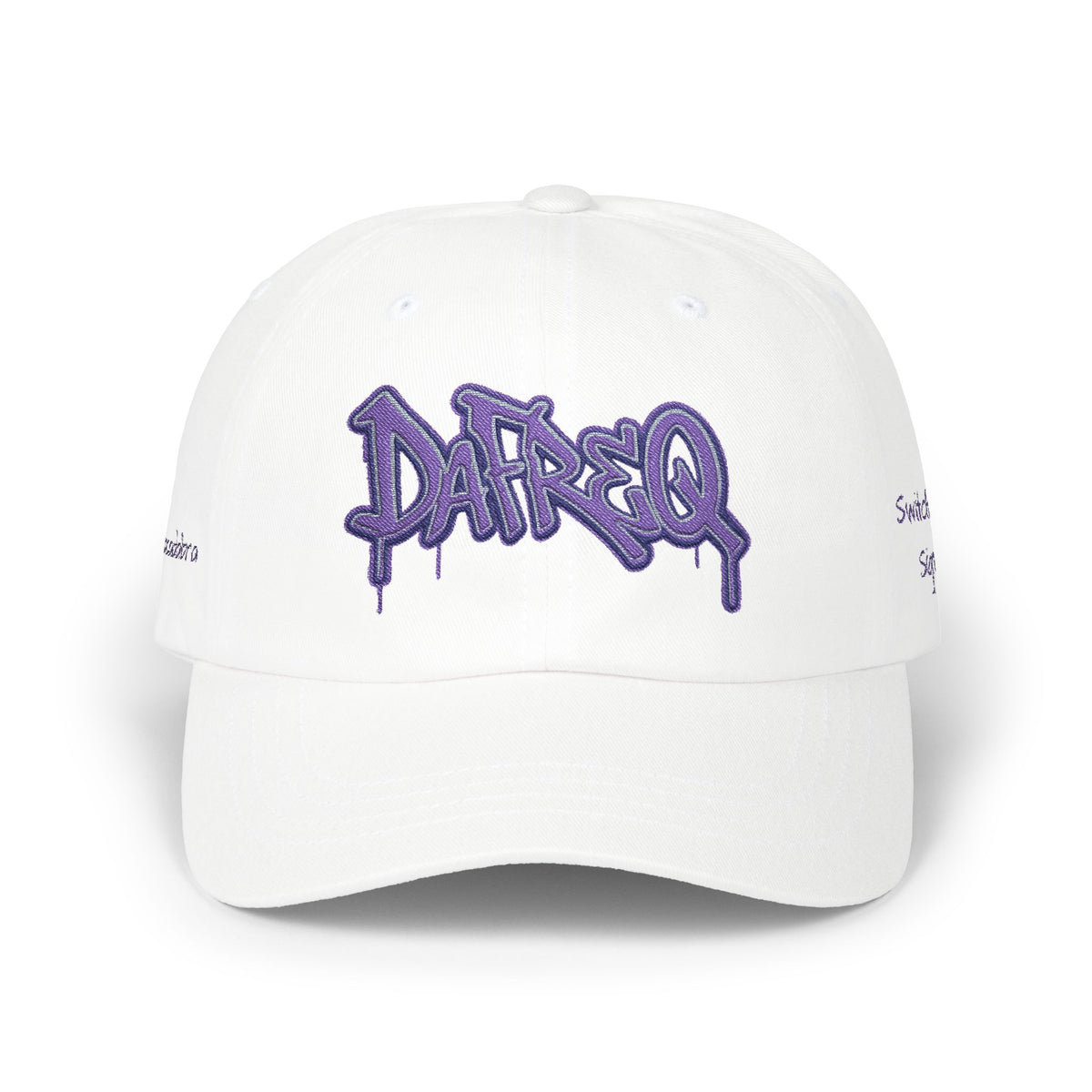Baseball Cap — Purple Graffiti "DaFREQ" Embroidered Hat - DPG