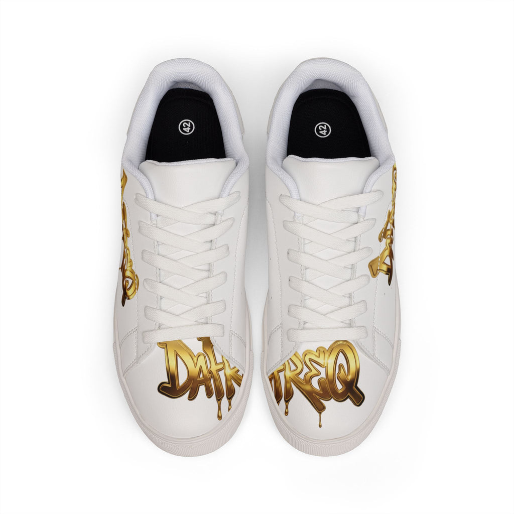 Leather DaFREQ Sneakers with Gold Graffiti
