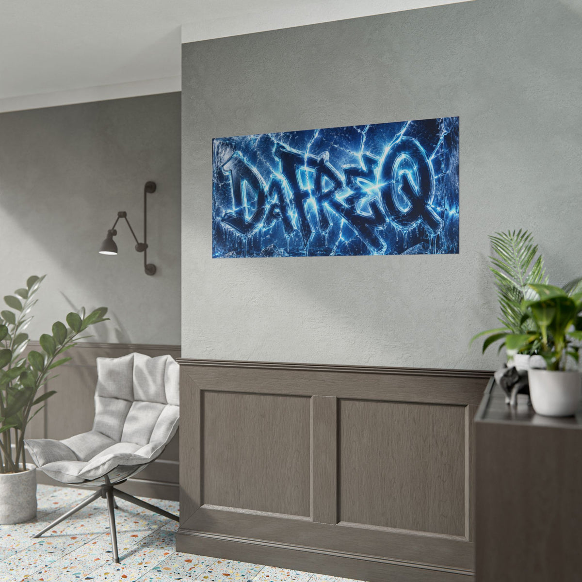 Rolled Poster — Iced Lightning Graffiti "DaFREQ" Art Print