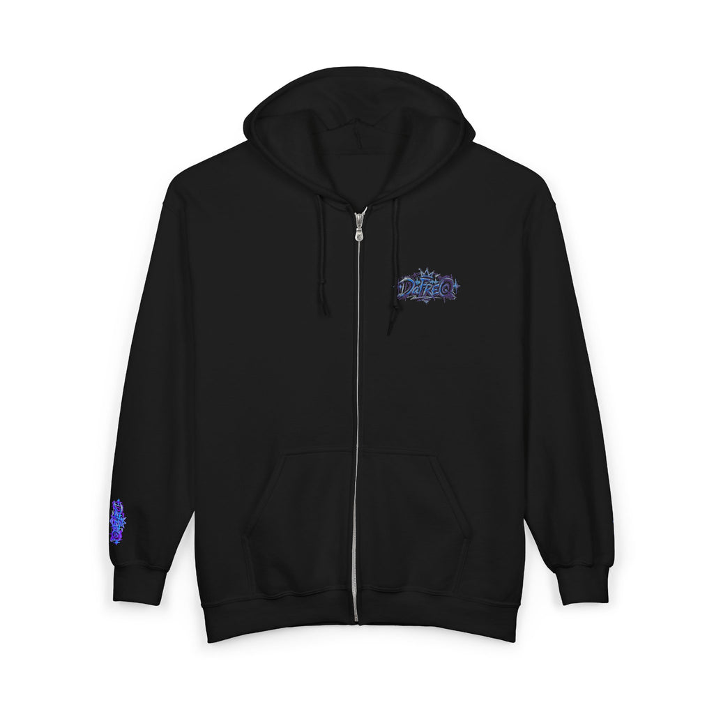 Zip Hoodie with Small DaFREQ Crest - Full-Zip Sweatshirt