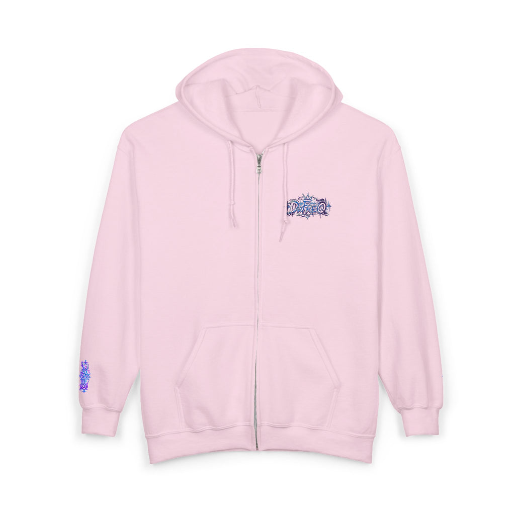 Zip Hoodie with Small DaFREQ Crest - Full-Zip Sweatshirt