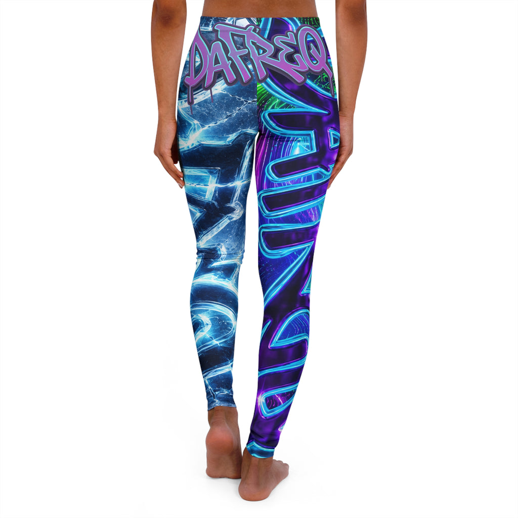 Graffiti Blue DaFREQ Leggings - Women's Activewear