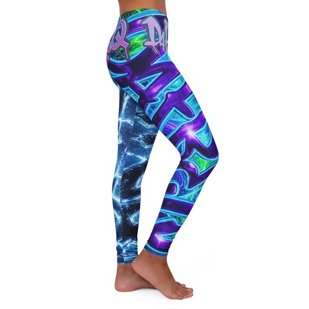 Graffiti Blue DaFREQ Leggings - Women's Activewear