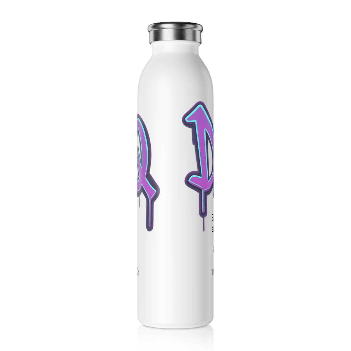 Graffiti 'DaFREQ' Slim Water Bottle – I Am Living Water Hydration Bottle