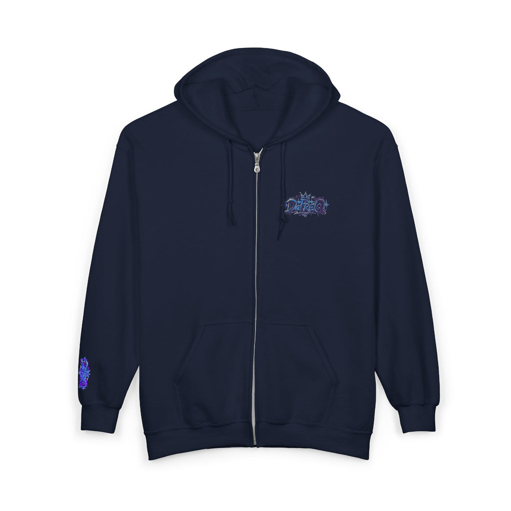 Zip Hoodie with Small DaFREQ Crest - Full-Zip Sweatshirt
