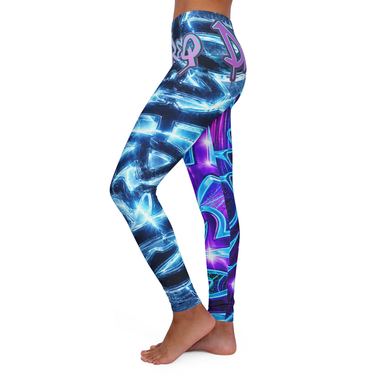 Graffiti Blue DaFREQ Leggings - Women's Activewear