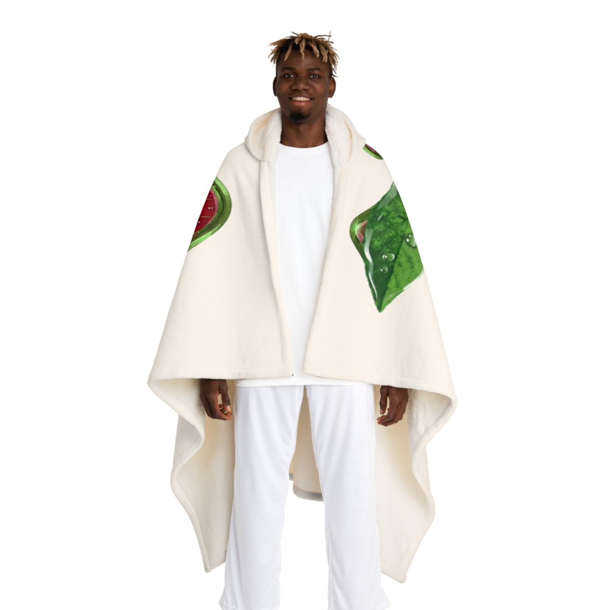 Hooded DaFREQ Blanket – Dripping cherries Fleece Throw hooded