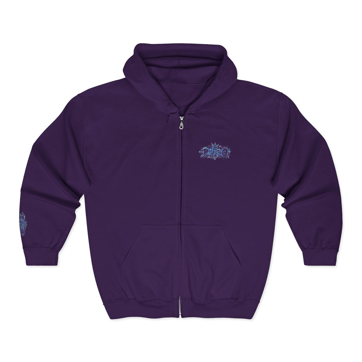 Zip Hoodie with Small DaFREQ Crest - Full-Zip Sweatshirt