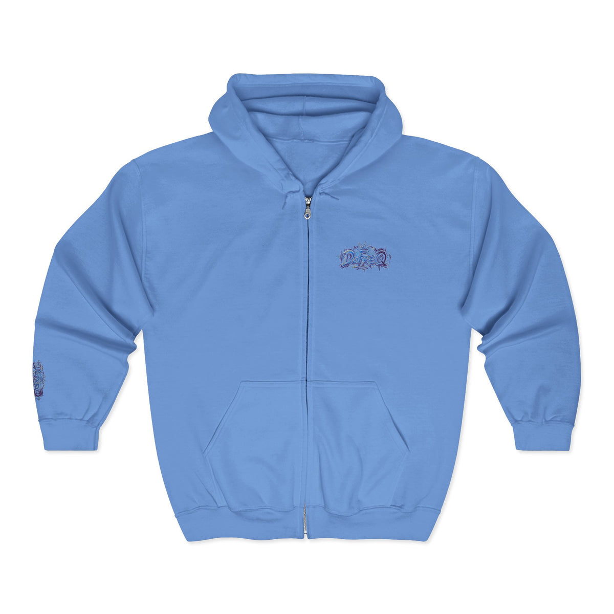 Zip Hoodie with Small DaFREQ Crest - Full-Zip Sweatshirt