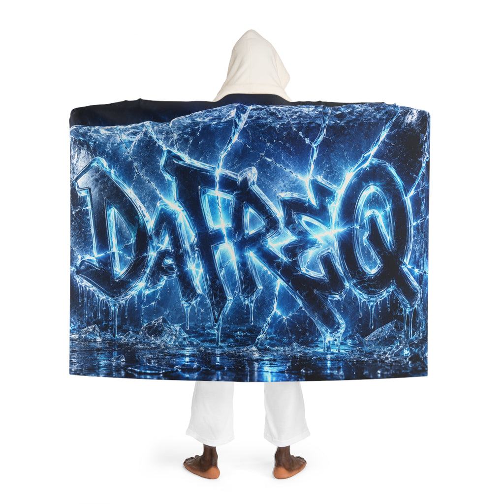 Hooded DaFREQ Blanket – Blue Lightning Fleece Throw hooded