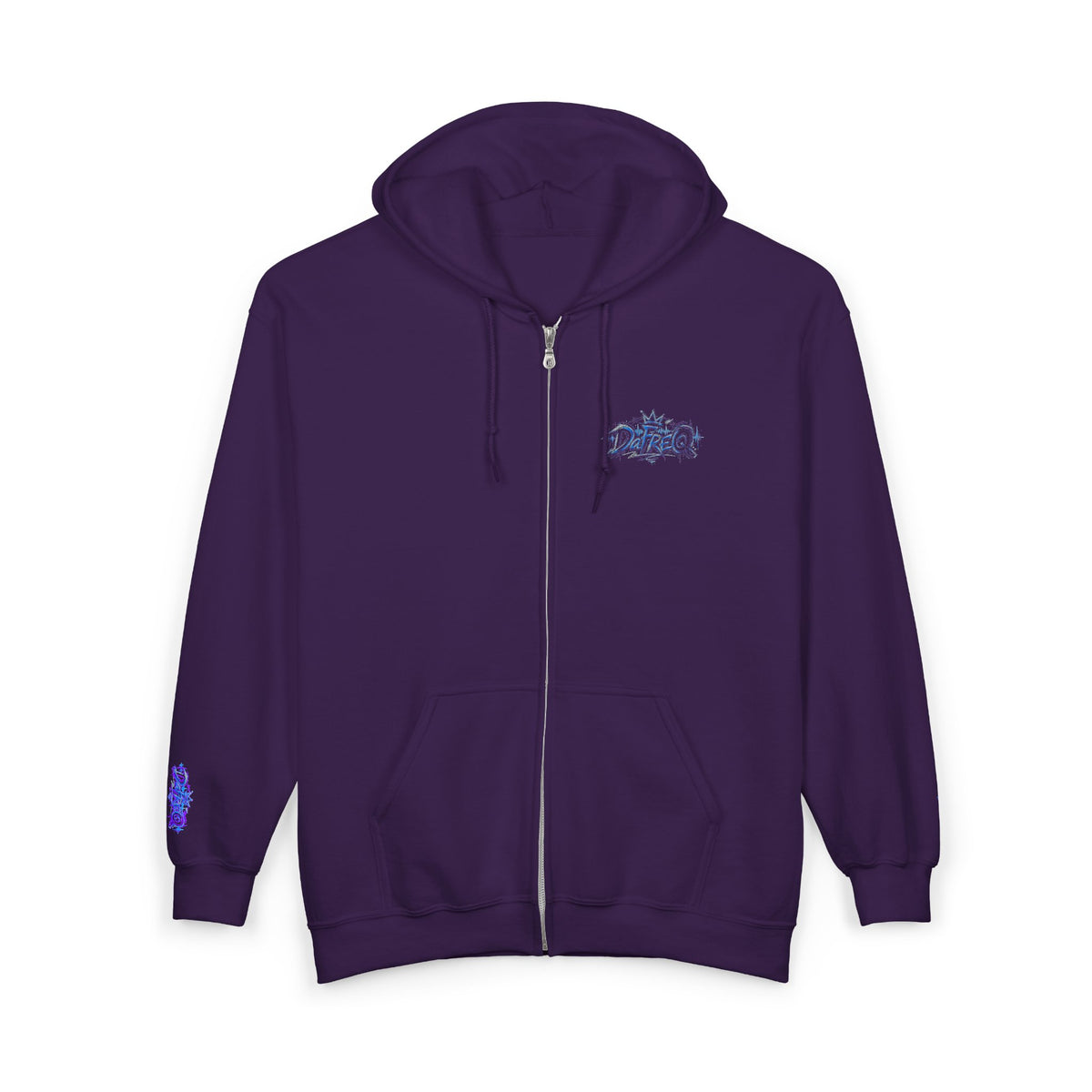 Zip Hoodie with Small DaFREQ Crest - Full-Zip Sweatshirt