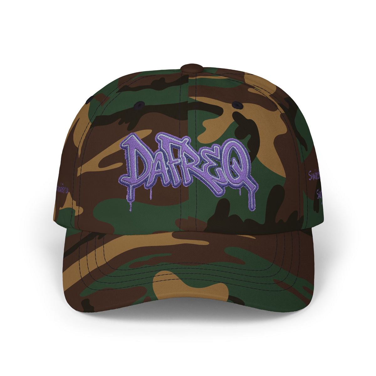 Baseball Cap — Purple Graffiti "DaFREQ" Embroidered Hat - DPG