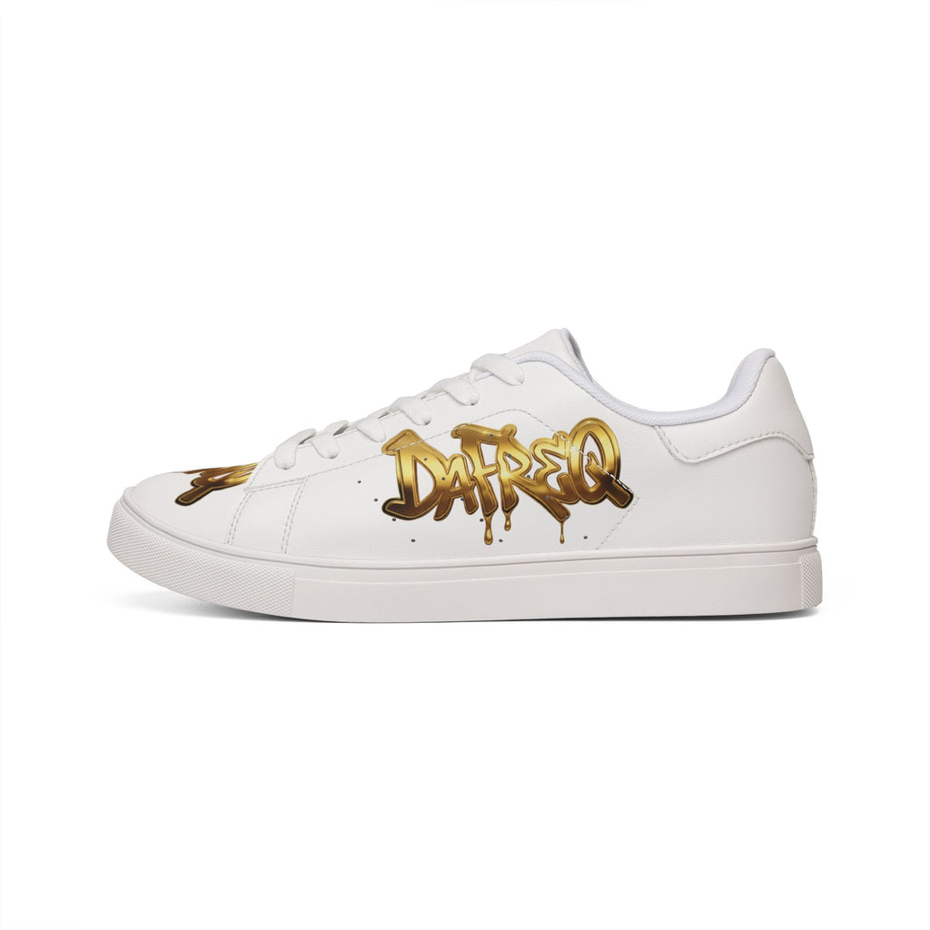 Leather DaFREQ Sneakers with Gold Graffiti