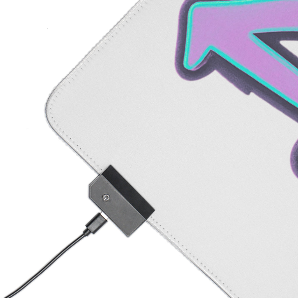 LED Gaming Mouse Pad Graffiti "DAFREQ" Extended Desk Mat for Studios