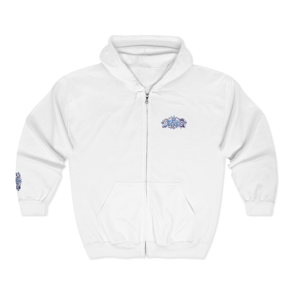 Zip Hoodie with Small DaFREQ Crest - Full-Zip Sweatshirt
