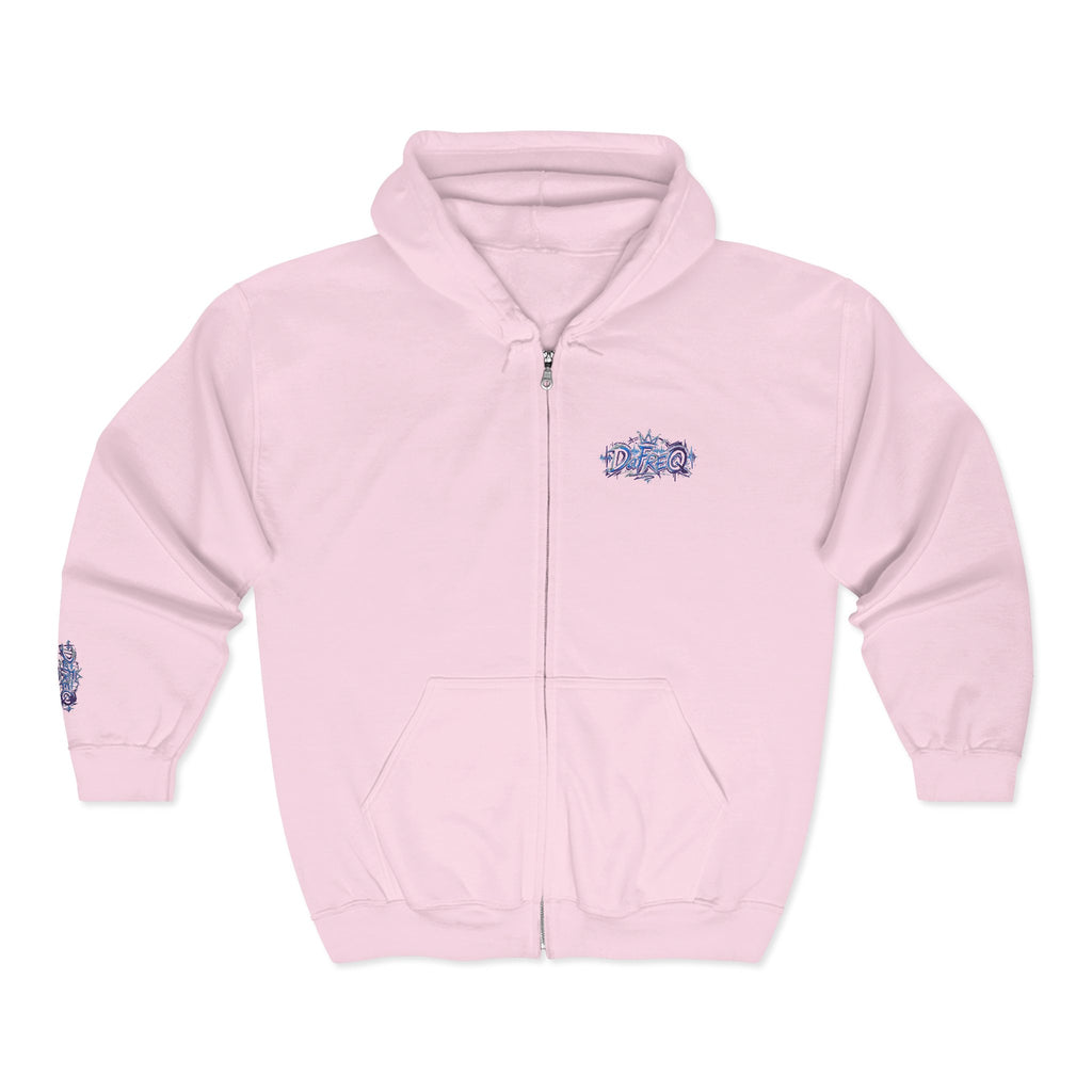 Zip Hoodie with Small DaFREQ Crest - Full-Zip Sweatshirt