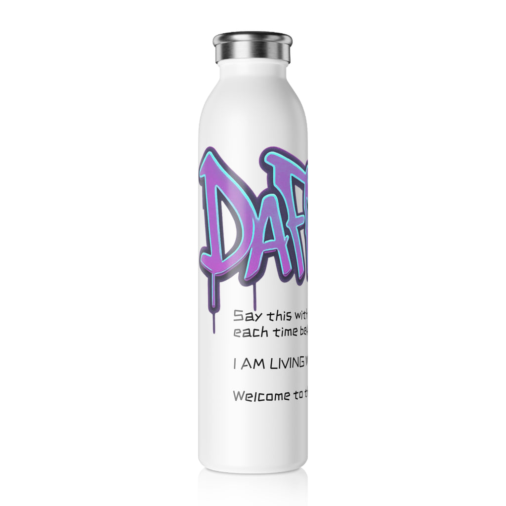 Graffiti 'DaFREQ' Slim Water Bottle – I Am Living Water Hydration Bottle