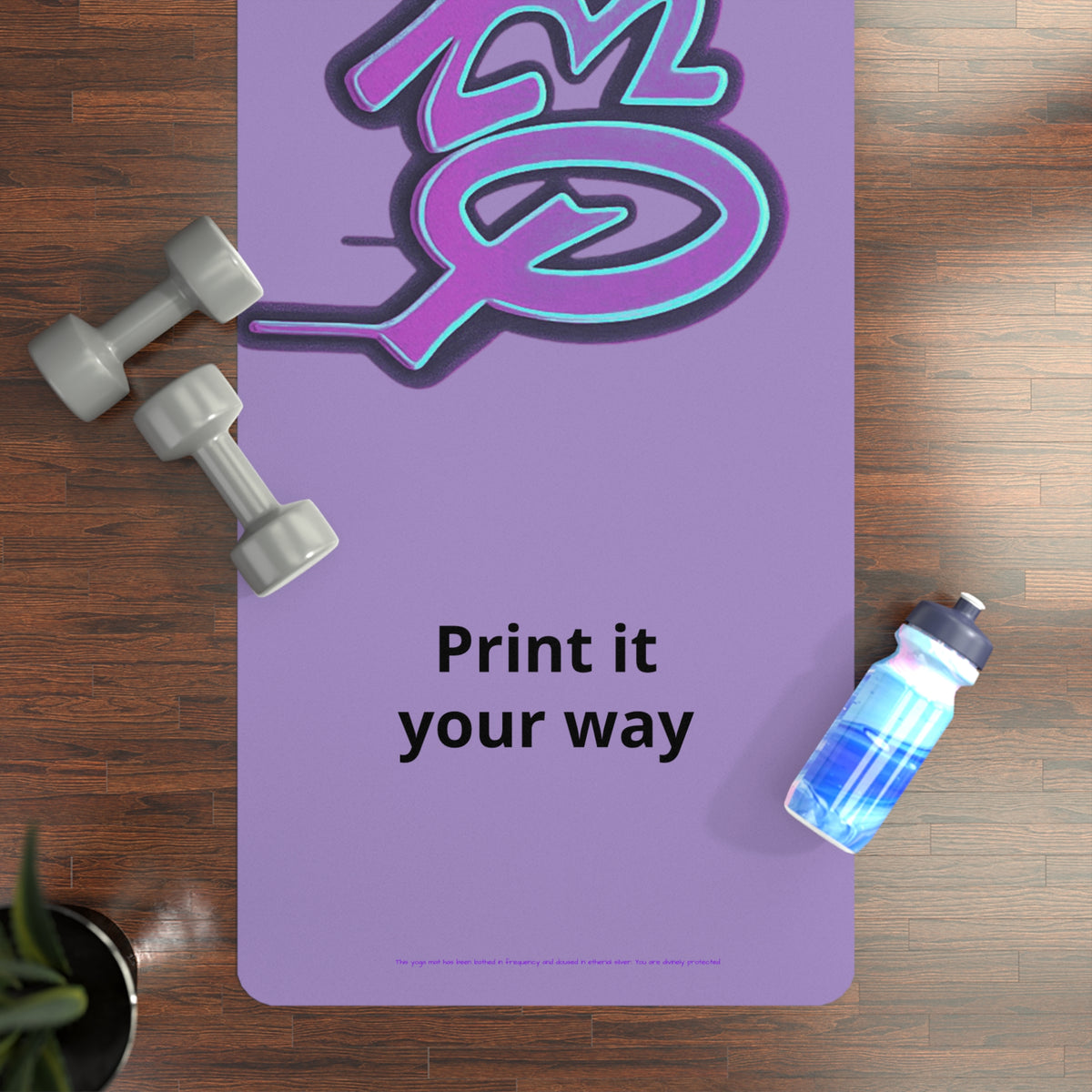 Rubber Yoga Mat Graffiti "DaFREQ"  Non‑Slip Exercise Mat - DPG