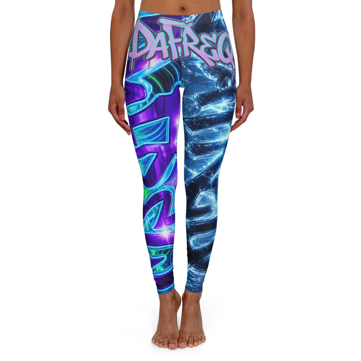 Graffiti Blue DaFREQ Leggings - Women's Activewear