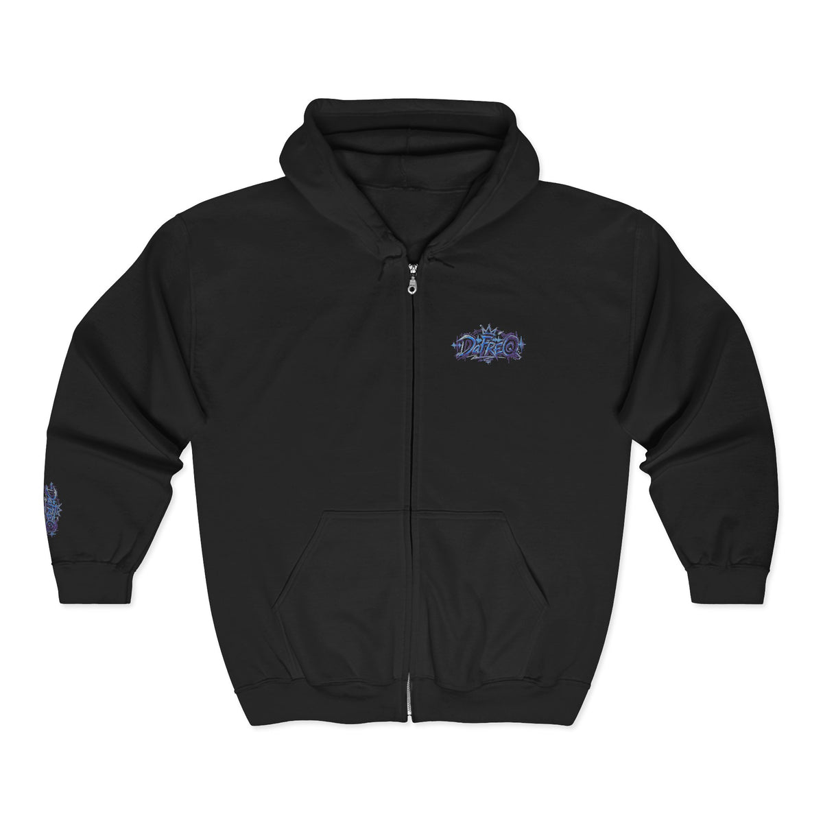 Zip Hoodie with Small DaFREQ Crest - Full-Zip Sweatshirt