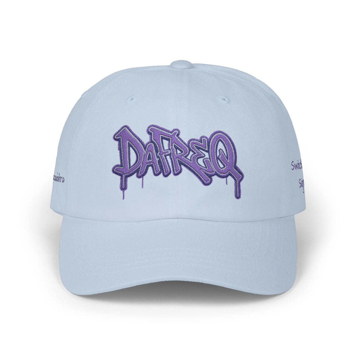 Baseball Cap — Purple Graffiti "DaFREQ" Embroidered Hat - DPG
